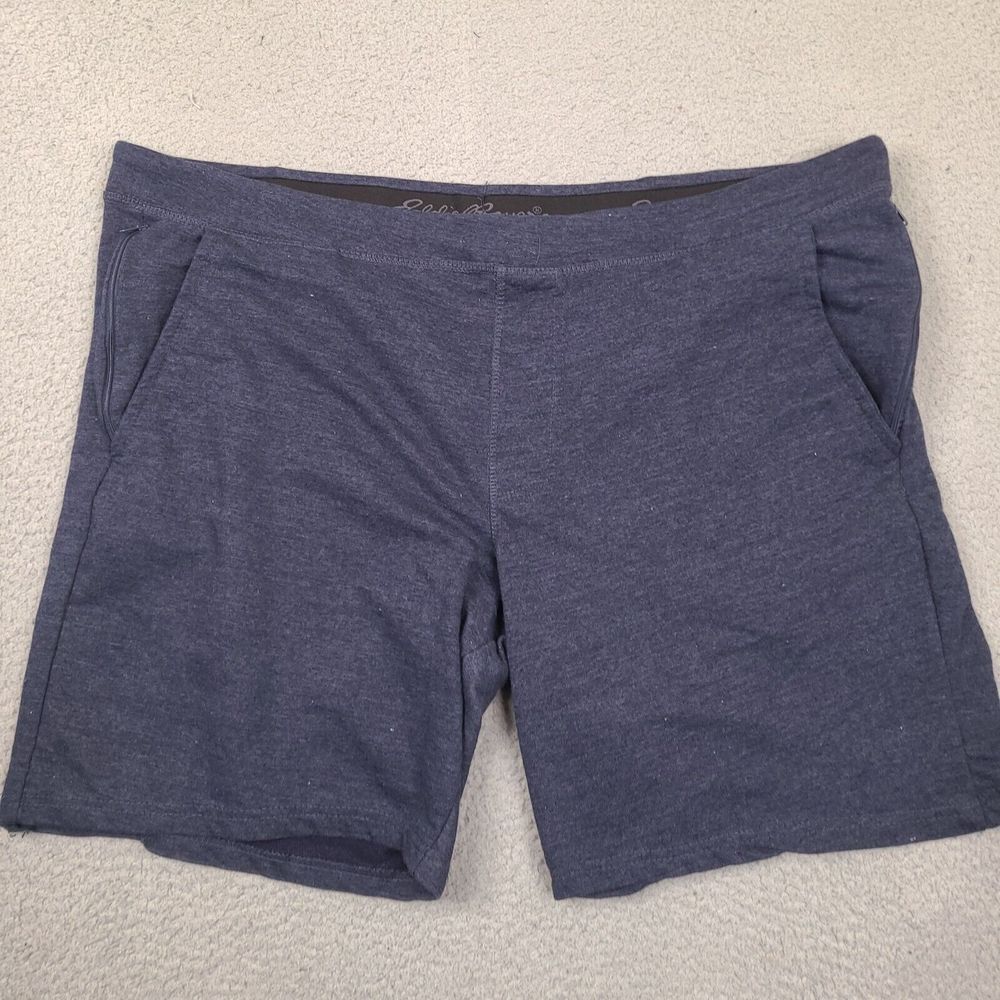 Eddie Bauer Sweat Shorts XXL 44 Waist Blue Lounge‎ Drawstring Elastic Stretch